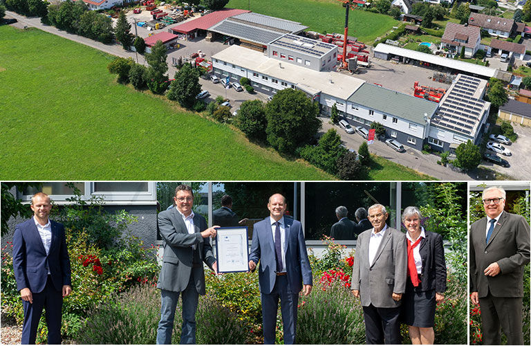 75 Jahre erfolgreiche Bautätigkeit. Feierliche Urkundenübergabe durch die IHK und HWK an das Bauunternehmen bendl anlässlich des 75 Firmenjubiläums.