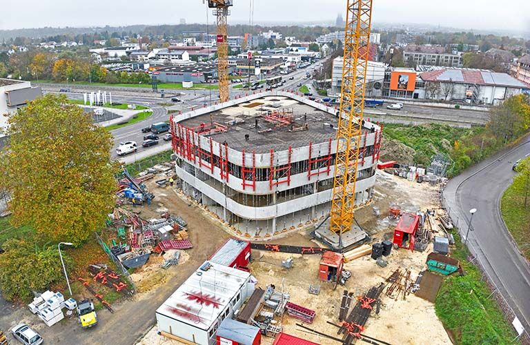 Rohbau für den IT-Zukunftshub der Firma Bechtle auf dem Katharine-Johnson-Campus in Neu Ulm.