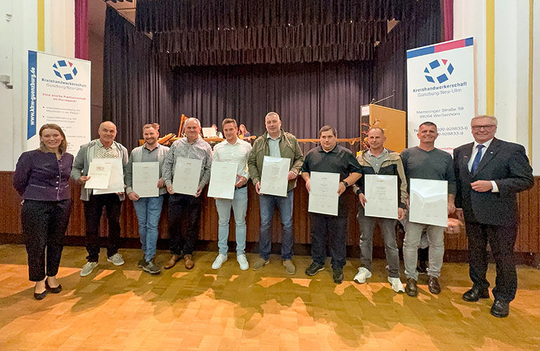 Unsere Jubilare bei der traditionellen Ehrungsfeier der Handwerkskammer Schwaben im Krubacher Stadtsaal.
