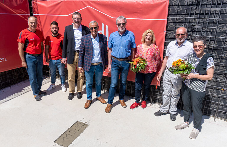 Grundsteinlegung der Wohnanlage 2G in Günzburg