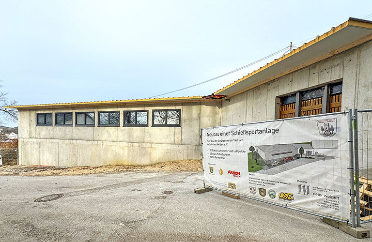 Wir haben den Rohbau für die Schießanlage realisiert.