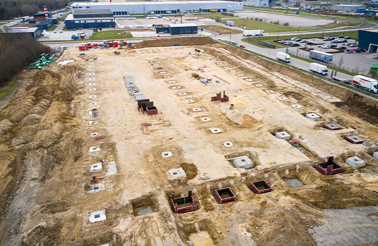 Schlüsselfertiger Neubau einer Produktions-& Lagerhalle in Leipheim