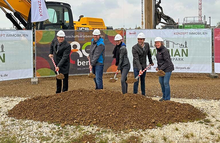 Feierlicher Spatenstich für die Wohnanlage MERIAN am Illerpark in Neu-Ulm.